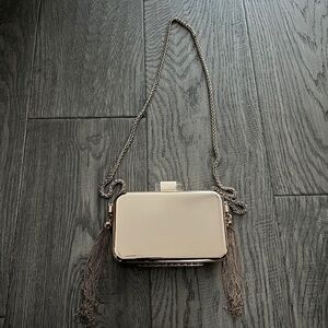 Zara Gold Tassel Metallic Clutch Bag